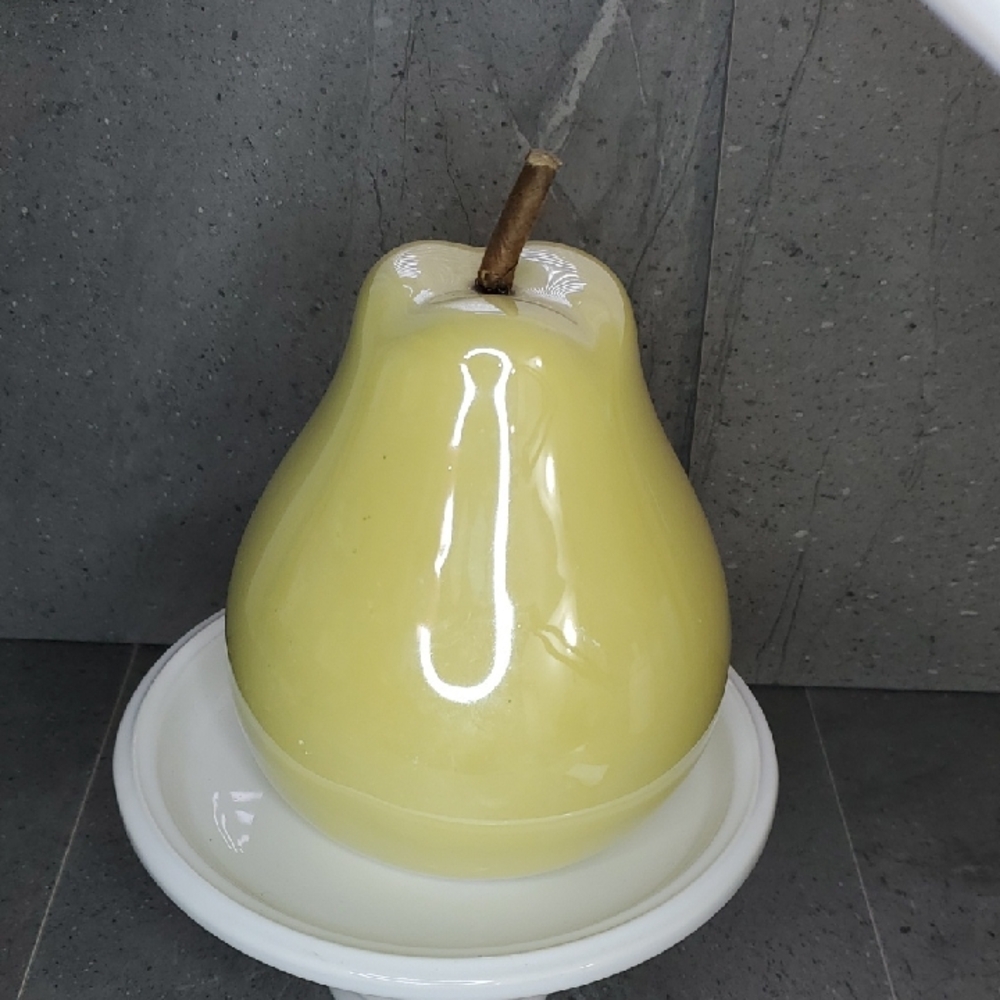 Large Yellow Shiny Pear-Shaped Decor